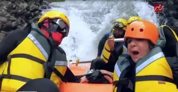 شاهد.. شهيرة تصارع الأمواج في مقلب «رامز في الشلال»