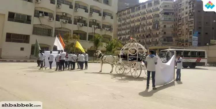  أحصنة وشخصيات كرتونية تجوب حرم جامعة المنصورة في احتفالات «800 سنة منصورة» 