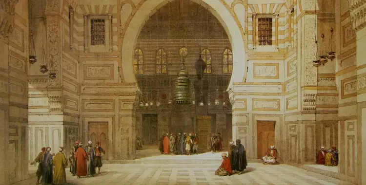 لوحة للرسام والرحالة الألماني فيلهالم غانتز يصور فيها المصريين خلال شهر رمضان 
