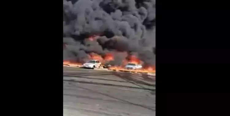  انفجار خط بترول يتسبب بحريق على طريق القاهرة الاسماعيلية اليوم (فيديو) 