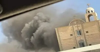 سبب حريق كنيسة الأنبا بيشوي بالمنيا اليوم (صور وفيديو)